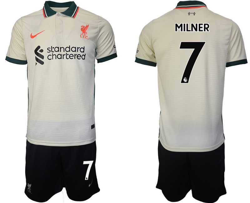 Men 2021-2022 Club Liverpool away cream #7 Soccer Jersey->liverpool jersey->Soccer Club Jersey